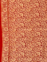 Scarlet Red Pure Khaddi Chiffon Silk Saree